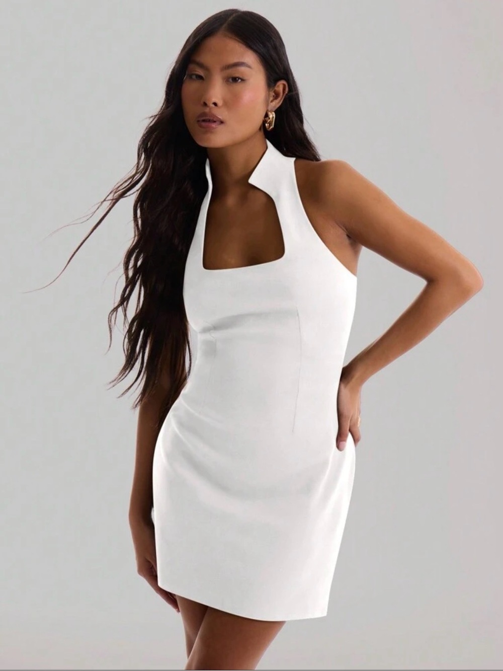 Muse White Racerback mini dress